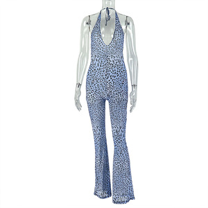 Combinaison décontractée pour femme Viviblook Z0112JP01, imprimé léopard, transparente, à bretelles, une pièce - Product Image 3