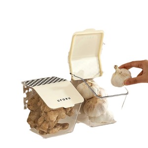 Uforu Wall Mount Garlic Ginger Onion <b>Storage</b> <b>Box</b> With Lid Kitchen Organizer Rectangle Food Container - Product Image 5