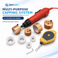 Machine de capsulage électrique portable GenJet, à commande manuelle, avec embrayage réglable, plage de bouchons à vis de 10 à 50 mm, pour l'emballage de petites séries