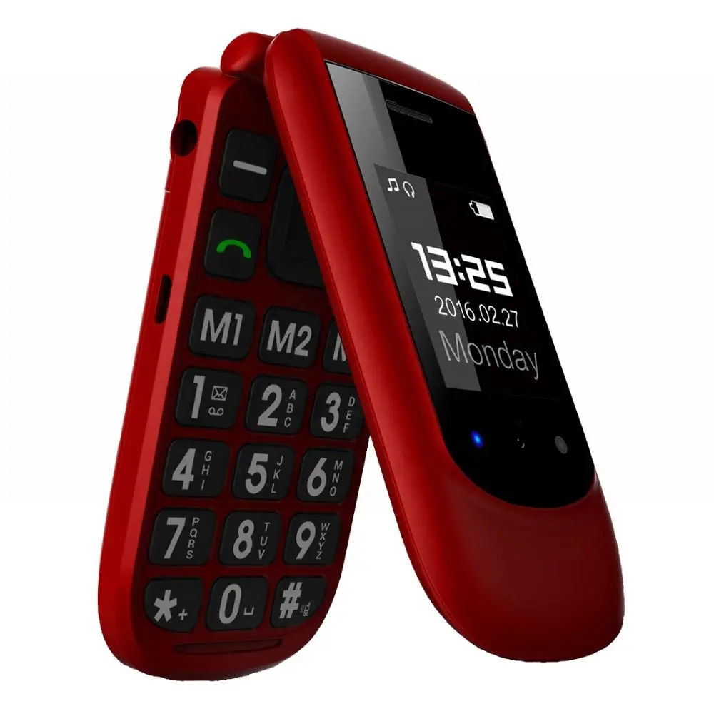 YINGTAI Ponsel Lipat GSM Dual Sim Pria Tua, Ponsel Flip Senior dengan Harga Bagus 2G