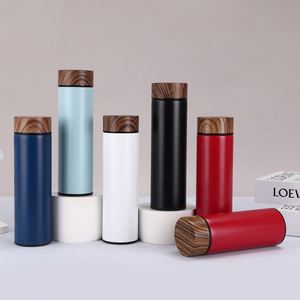 Tasse droite en acier inoxydable 304, design élégant, avec couvercle effet bois, pour étudiants, propriétaires de voitures, cadeaux promotionnels d'affaires - Product Image 2