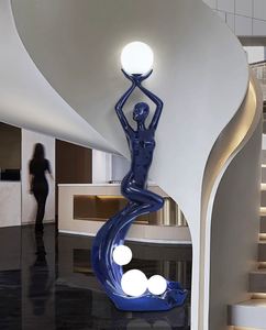 Hiện đại LED ánh sáng nhựa hình người Đèn sàn nhà máy trực tiếp bán hàng E27 cơ sở cho home & khách sạn cho phòng khách & phòng ngủ - Product Image 1