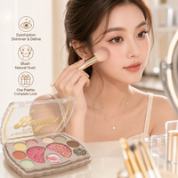 Palette de fards à paupières et de blush veloutés scintillants au design exclusif, marque privée OEM/ODM, formule riche en pigments, formule sur mesure, multi-tons