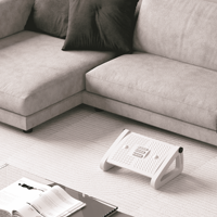Repose-pieds triangulaire moderne en plastique réglable, antidérapant, sécurisé, gris et blanc, pour appartement et chambre à coucher