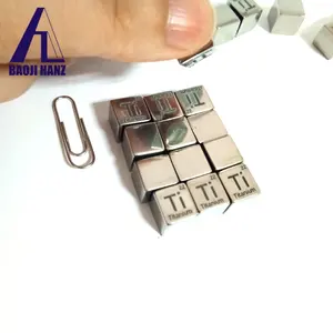 10mm solid pure metal Ti element block ingot Ti 6al 4v titanium cubes for sale price