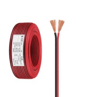 Câble électronique double parallèle 2 conducteurs rouge et noir, norme américaine 2468, 24AWG, isolation PVC, cordon d'alimentation pour lampe LED