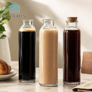 Contenitore in Vetro per Bevande con Tappo in Sughero Naturale, Ideale per Picnic, Viaggi, Negozi di Succhi e Bubble Tea - Product Image 5