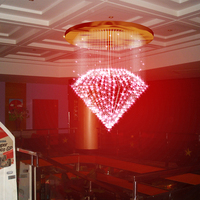 Nouveau lustre moderne en fibre optique LED pour grand bar/hall d'hôtel