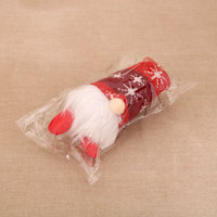 Gnome de Noël à longues jambes avec lumière LED, chapeau flocon de neige tricoté, poupée en peluche Tomte pour décoration de table ou étagère de Noël