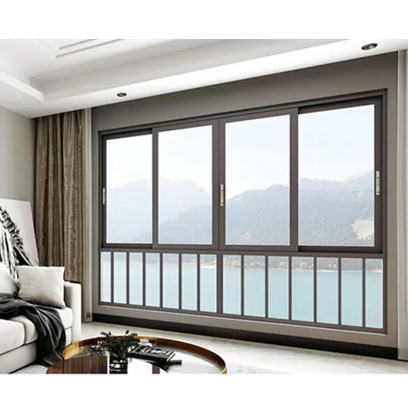 CBMmart klasik kemerli üst sabit pencere low-e renkli cam alüminyum alaşımlı termal mola kanatlı pencere