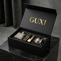 Boîte cadeau magnétique noire personnalisée avec logo sur mesure, en papier rigide, fermeture magnétique, emballage portable et écologique pour bijoux et parfums