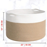 Panier de rangement en corde de coton tressée, double poignée, grand format, pour la maison, le placard, la lessive, les jouets, style japonais, 55x35cm, professionnel, en gros