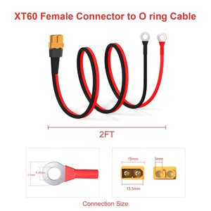 Câble ELFCULB XT60 vers borne à anneau, câble connecteur XT60 femelle vers borne à anneau 10AWG - Product Image 5