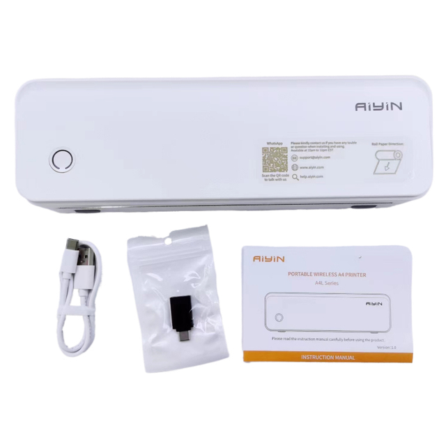 A4 Portable Printer Letter Mobile Compact Printer Wireless Thermal A4 Printer Wireless for Travel for Home