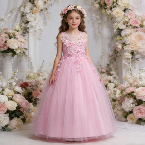 ชุดราตรีงานเลี้ยงสไตล์ยุโรปสำหรับเด็กผู้หญิง สีชมพู ชุดเพื่อนเจ้าสาว ชุดแต่งงานฟูฟ่อง สำหรับเด็กอายุ 12 ปี - Product Image 6