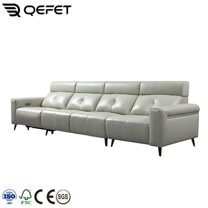 Hiện đại 4 chỗ ngồi chính hãng Da điện ngồi có thể ngả Modular cắt sofa tay vịn thoải mái phòng khách đồ nội thất đặt khung gỗ - Product Image 3