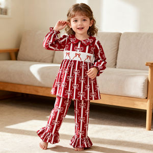Vestito a maniche lunghe <span class=keywords><strong>da</strong></span> ragazza con fiocco per bambine vestiti per bambine con stampa orsetto carino - Product Image 4