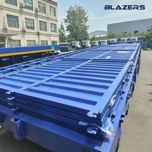 Semirremolque <span class=keywords><strong>de</strong></span> plataforma abatible BLAZES <span class=keywords><strong>de</strong></span> 5 ejes y 100 toneladas para transporte <span class=keywords><strong>de</strong></span> chatarra <span class=keywords><strong>de</strong></span> acero y materiales <span class=keywords><strong>de</strong></span> construcción en el área minera <span class=keywords><strong>de</strong></span> Venezuela, con ciclo corto - Product Image 2