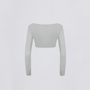 Biểu Tượng Tùy Chỉnh Trọng Lượng Nhẹ Của Phụ Nữ Yoga Crop Top Sexy Sâu V Cổ Giản Dị Tập Luyện Thoáng Khí Mềm Chải Phòng Chờ Mặc Dài Bọc Hàng Đầu - Product Image 2