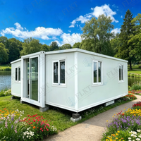 Maison conteneur extensible de luxe préfabriquée FLKT à double aile, grand espace, 3 chambres, pour vie familiale moderne et hôtel