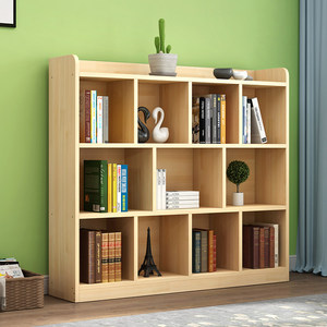 Pine Solid Wood Freestanding Modular Custom-Made Modern Minimalist Bedroom Bookcase with Straight Shelves Home Use - Product Image 4