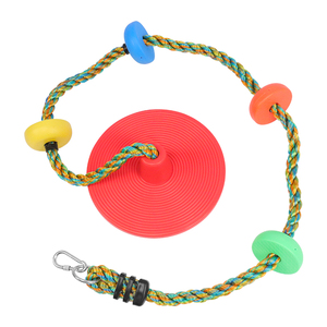 Color Climbing Rope with Platforms Children Plastic Disc Swing Seat