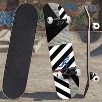 EIGFOH Skateboard complet professionnel à quatre roues en érable - Planche en érable canadien 7 plis Roulements ABEC-7 Roues en PU 52 mm 101A 10 pouces