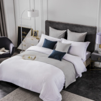 Draps de lit plats pour hôtel en gros, blancs, 100% coton, draps de lit en satin simple, ensemble de draps de lit Dubaï