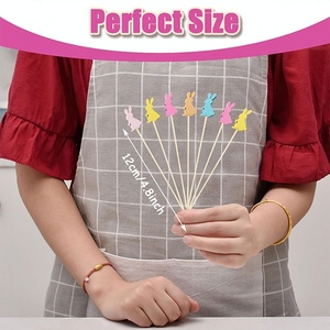 Stuzzicadenti Biodegradabili in Bambù a Forma di Coniglietti Pasquali, 100 Pezzi/Confezione, <span class=keywords><strong>per</strong></span> Antipasti, Spiedini, Feste e <span class=keywords><strong>Compleanni</strong></span> - Product Image 3