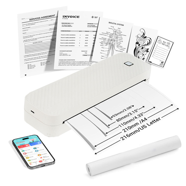 Manufacturer Sticker Wireless Inkless Mini A4 Portable Printer Handheld Pocket-sized Thermal Printer for Tattoos in Stock