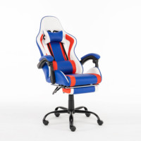 Chaise de jeu ergonomique à dossier haut avec repose-pieds et soutien lombaire en cuir, chaise de jeu OEM pour salle informatique