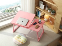 Travail lecture écriture Portable bois noir ordinateur portable lit bureau tour bureau avec porte-gobelet
