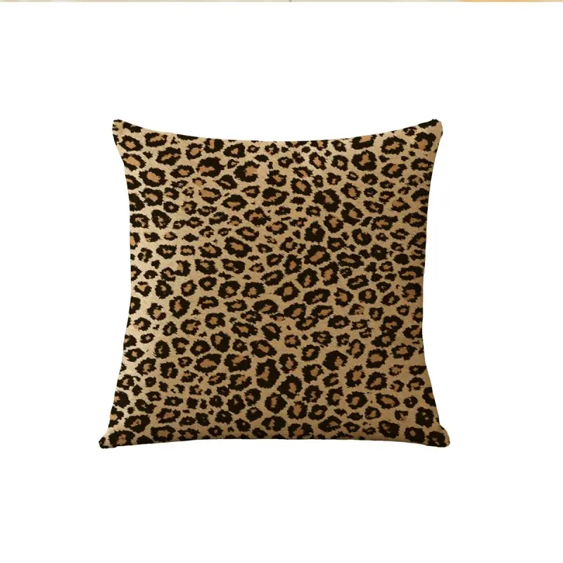 Le dernier design 45*45 taie d'oreiller imprimée salon housse de canapé lin imprimé léopard housse de coussin taie d'oreiller