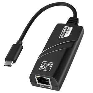 OTG adaptor Port LAN, Tipe C USB 3.0 ke RJ45 LAN Port Adapter Max ke 1000M Gigabit Ethernet jaringan LAN Adapter