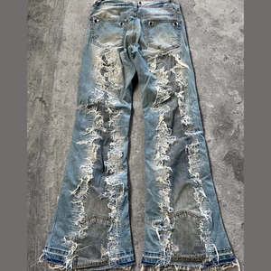 Marchio AeeDenim Jeans <span class=keywords><strong>da</strong></span> <span class=keywords><strong>uomo</strong></span> in difficoltà tecniche di Stonewashed e lavate all'ingrosso <span class=keywords><strong>da</strong></span> pantaloni Mod di lavoro di soccorso in Cina - Product Image 4