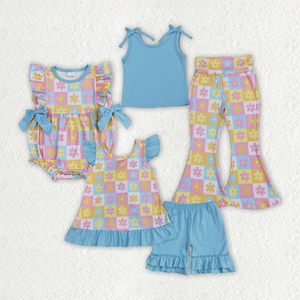 Conjunto de Dos Piezas para Niños, Primavera-Verano, Casual, con Bordado de Conchas, sin Mangas, Ecológico, Spandex/Poliéster, para Combinar entre Hermanos - Product Image 6