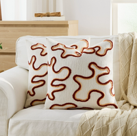 Coussin rectangulaire transfrontalier en chenille bouclée couleur unie, toucher haut de gamme, modèle hôtelier, style moderne et minimaliste