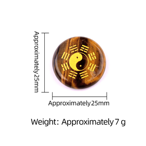 Chine vente 25MM mode potins disque naturel jaspe rouge Agate pierre sculpture taoïste <span class=keywords><strong>Yin</strong></span> et Yang potins Tai Chi diagramme - Product Image 2