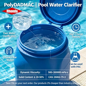 RHONDA Cloruro de Polidialildimetilamonio (PolyDADMAC) <span class=keywords><strong>Floculante</strong></span> Líquido de Clarificación Rápida para Tratamiento de Agua de Piscinas - Product Image 1