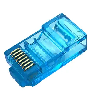 Tipo ez passagem colorida, através do cat6 cat5e 8p8c modular plug ethernet coroa rj45 conector macho com garra pata