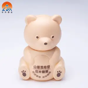 공장 도매 플라스틱 빈 HDPE 귀여운 사랑스러운 캡슐 소프트 캔디 보관 곰 모양의 알약 병 건강 제품 사용