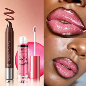 YOUNG VISION Conjunto de 2 Peças: Gloss Labial com Brilho Fino + Lápis Labial Matte para Lábios em Degradê Ombre, Tamanho Regular, Cores Vibrantes - Product Image 1