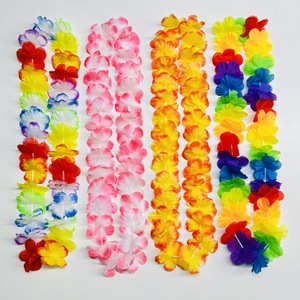 Boucle de cou de guirlande de fleurs artificielles Hawaii Hula Leis pour fournitures de vacances Luau Party - Product Image 2