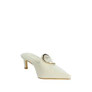 Mules da Donna Laura Biagiotti 8968 in Pelle Verniciata Crema con Punta Affusolata e Tacco - Product Image 5
