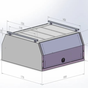 HERUI HRC-1 1200mm Aluminum Portable Waterproof <b>Camping</b> Gullwing Lockable Ute <b>Canopy</b> with up to 2000L Capacity 2 Compartments - Product Image 5
