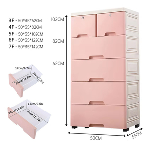 Tùy Chỉnh Phòng Khách Đa Chức Năng Nhiều Lớp Ngăn Kéo Tủ Nhựa Lưu Trữ 5 Ngăn Kéo Với Bánh Xe - Product Image 3