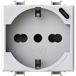 4Box P40 Enchufe de Pared Schuko con Puerto USB Tipo C 230V Blanco Plástico con Conexión a Tierra Estándar - Product Image 1