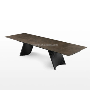 Israele caldo stile di vendita Hardware funzione allungabile tavolo da pranzo in ceramica con importazione marrone colore ceramico per mobili per la casa - Product Image 1