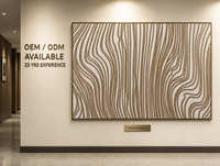 Minimalistische Jute-Seil-Vertikalstruktur Wandkunst mit Goldrahmen OEM Hotel Gästezimmer Flur Korridor Dekor Maßanfertigung Großhandel