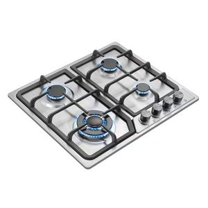 Goedkope vierpits LPG-gasfornuis met piezo-elektrische keramische ontsteking, klasse B, hotel/commercieel, inbouw, zwart roestvrijstalen paneel - Product Image 1